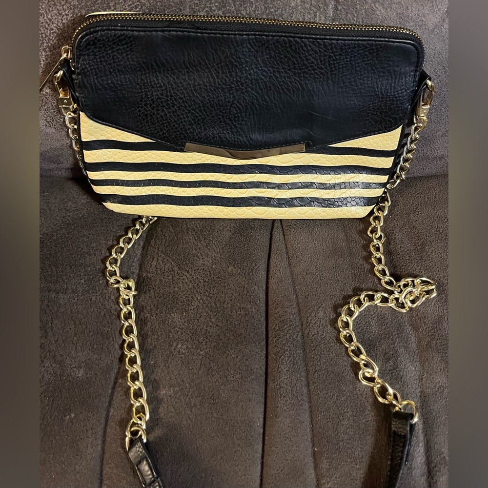 Olivia + Joy Python Embossed Gold Chain Black And… - image 3